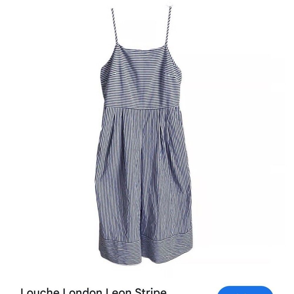 Louche London Size 12 Leon Stripe Jumpsuit Coastal Nautical Preppy Crop Modcloth